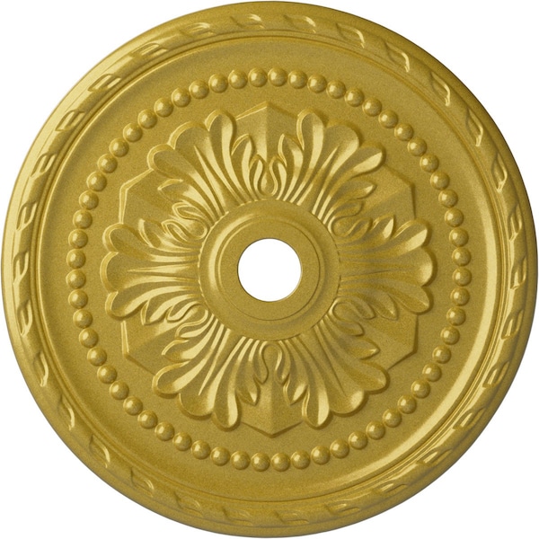Ekena Millwork Palmetto Ceiling Medallion (Fits Canopies up to 7 5/8"), 31 1/2"OD x 3 5/8"ID x 1 3/4"P, Rich Gold CM31PMRGS - main